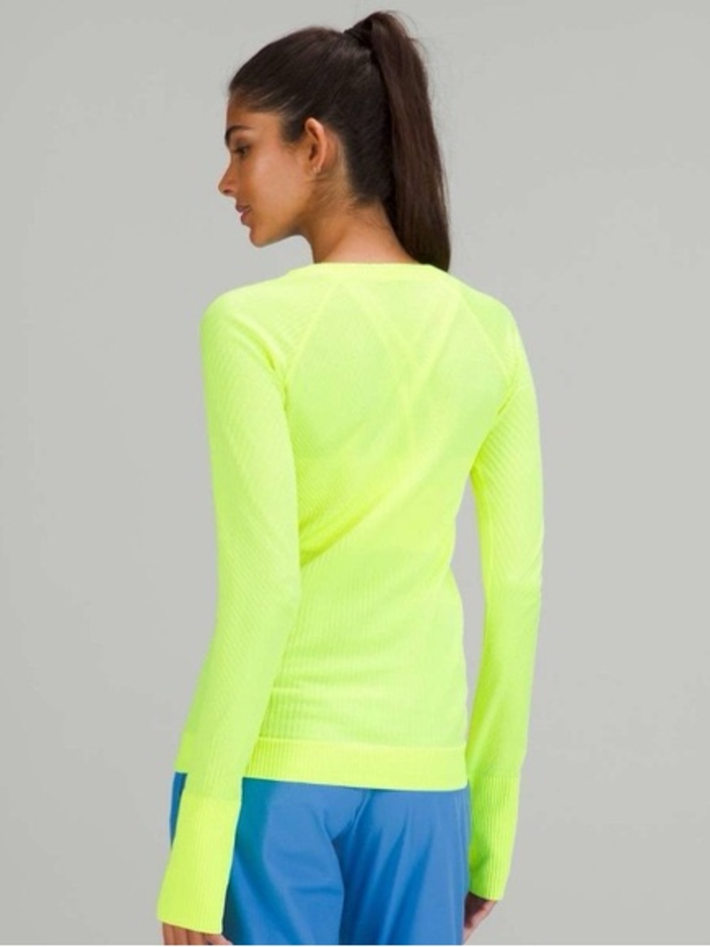 lululemon athletica Neon Yellow Textured Crew Sweater - Picture 2 of 8
